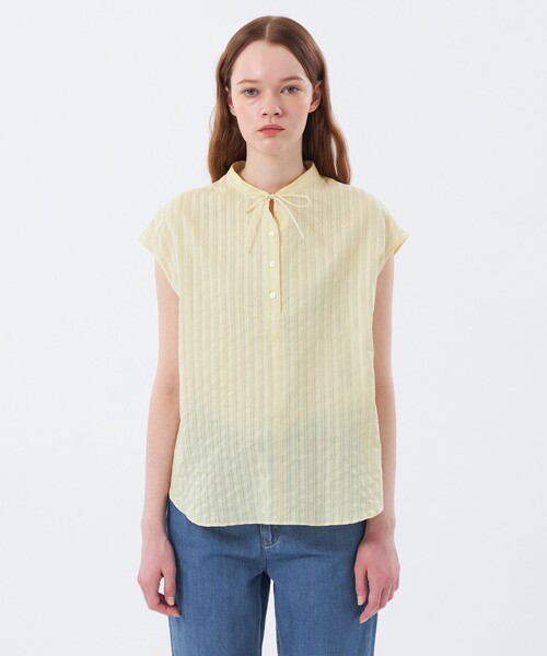 MACKINTOSH PHILOSOPHY（ﾏｯｷﾝﾄｯｼｭ ﾌｨﾛｿﾌｨｰ）の「カラミレースブラウス（シャツ/ブラウス・レディース・ダークネイビー/イエロー/オフホワイト・34/36/38）」の6枚目の写真