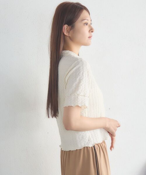 RETRO GIRL(レトロガール)の「半袖ポコポコCTカーデ(カーディガン/ボレロ・レディース・ピンク/ナチュラル/ブラック・FREE)」の12枚目の写真