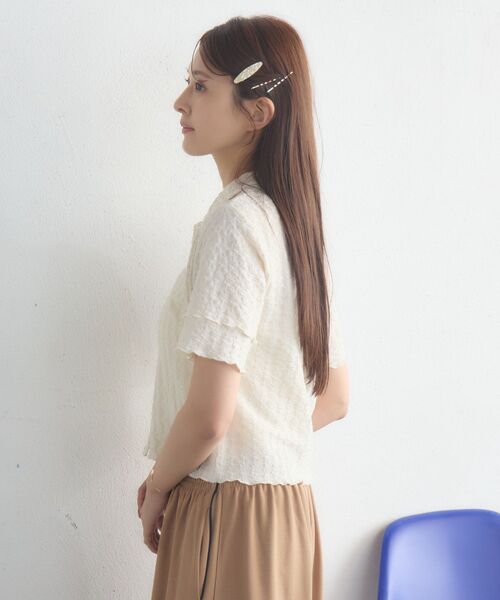 RETRO GIRL(レトロガール)の「半袖ポコポコCTカーデ(カーディガン/ボレロ・レディース・ピンク/ナチュラル/ブラック・FREE)」の13枚目の写真