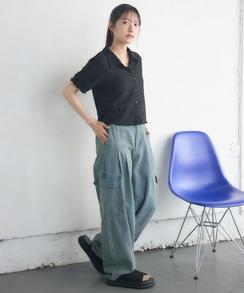 RETRO GIRL(レトロガール)の「半袖ポコポコCTカーデ(カーディガン/ボレロ・レディース・ピンク/ナチュラル/ブラック・FREE)」の16枚目の写真