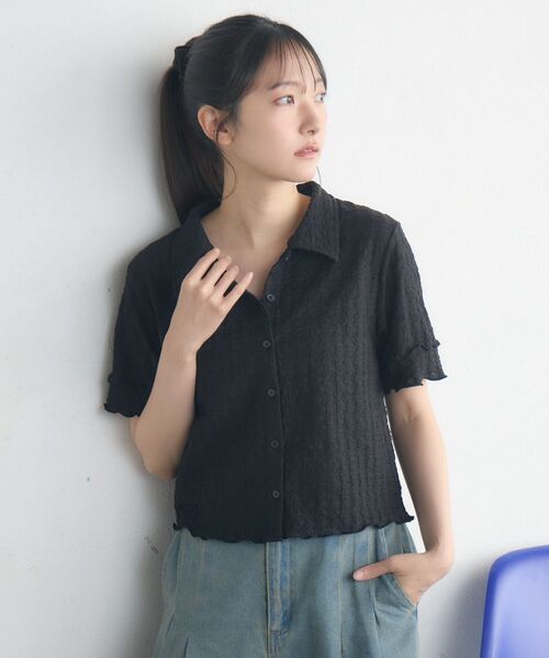 RETRO GIRL(レトロガール)の「半袖ポコポコCTカーデ(カーディガン/ボレロ・レディース・ピンク/ナチュラル/ブラック・FREE)」の19枚目の写真