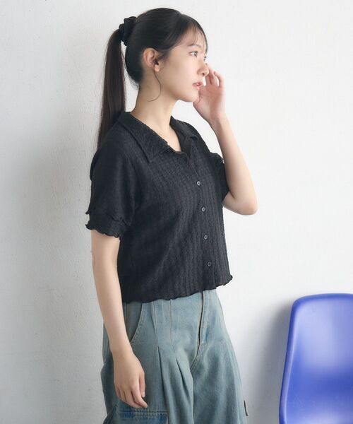 RETRO GIRL(レトロガール)の「半袖ポコポコCTカーデ(カーディガン/ボレロ・レディース・ピンク/ナチュラル/ブラック・FREE)」の20枚目の写真