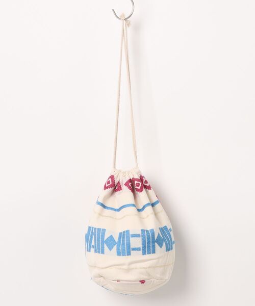 ottilie(オティーリエ)の「【 PEXWEAR / ペックスウェアー 】JQ DRAW STRING BAG / ジャガードドローストリングバッグ(ショルダーバッグ・レディース・オレンジ/サックスブルー/レッド・FREE)」の10枚目の写真