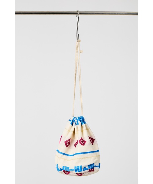 ottilie(オティーリエ)の「【 PEXWEAR / ペックスウェアー 】JQ DRAW STRING BAG / ジャガードドローストリングバッグ(ショルダーバッグ・レディース・オレンジ/サックスブルー/レッド・FREE)」の4枚目の写真