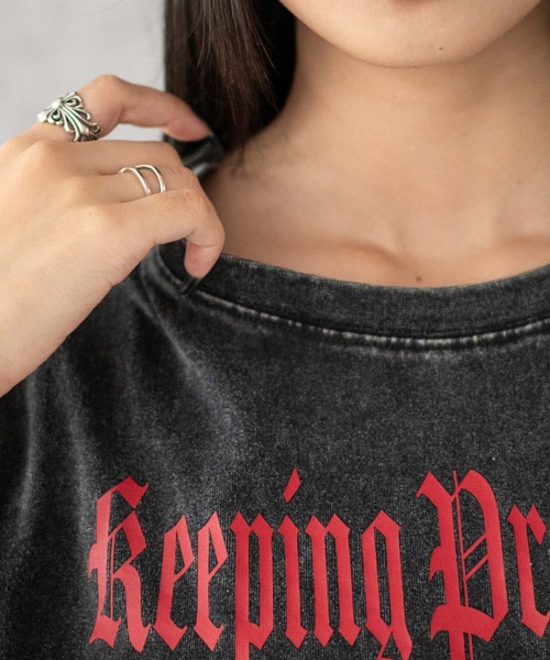 WEGO（ウィゴー）の「WEGO/グラフィックノースリーブサイドドロストショートT（Tシャツ/カットソー・レディース・ホワイト/その他2/その他1・FREE）」の7枚目の写真