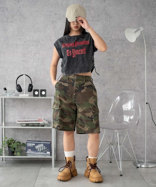 WEGO（ウィゴー）の「WEGO/グラフィックノースリーブサイドドロストショートT（Tシャツ/カットソー・レディース・ホワイト/その他2/その他1・FREE）」の15枚目の写真