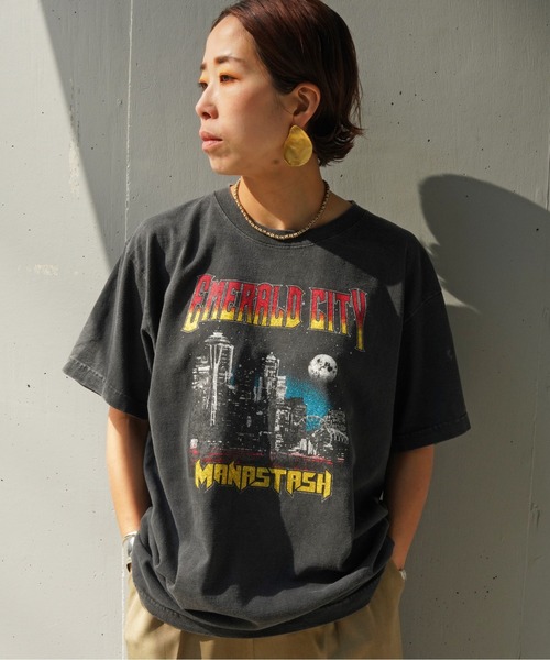 MANASTASH(マナスタッシュ)の「GOOD ROCK SPEED×MANASTASH(グッドロックスピード×マナスタッシュ) MANSTASHコラボTシャツ《メンズ・ウィメンズ・ユニセックス》(Tシャツ/カットソー・メンズ・ブラック・L/M/XL)」の1枚目の写真