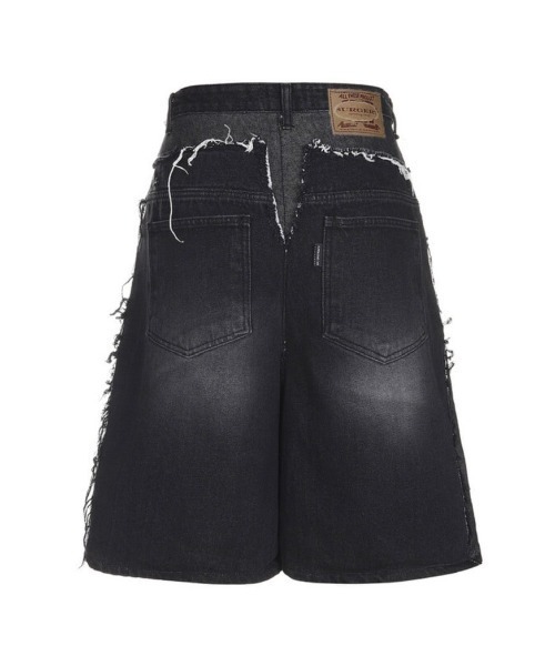 SURGERY ブラック リメイクデザインデニムハーフパンツ M SURGERY（サージェリー）の「【SURGERY】remake denim bermuda pants