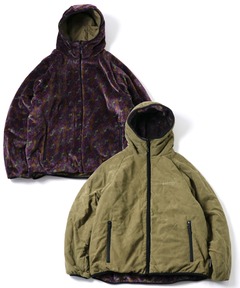 キルト×ハッピーペイントボアリバーシブルフードジャケット