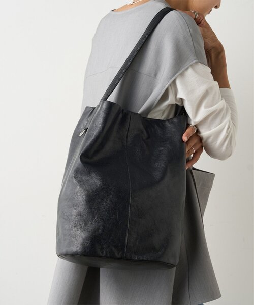 BEARDSLEY（ビアズリー）の「ワンショルダーレザートート（トートバッグ・レディース・ブラウン/ブラック・FREE）」の2枚目の写真