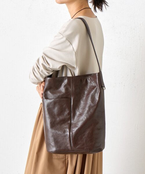 BEARDSLEY（ビアズリー）の「ワンショルダーレザートート（トートバッグ・レディース・ブラウン/ブラック・FREE）」の21枚目の写真