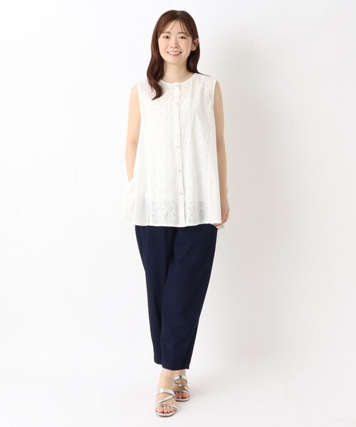 one'sterrace(ワンズテラス)の「ひんやりデニムパンツ(デニムパンツ・レディース・ネイビー系5/ブルー系その他7・02)」の5枚目の写真