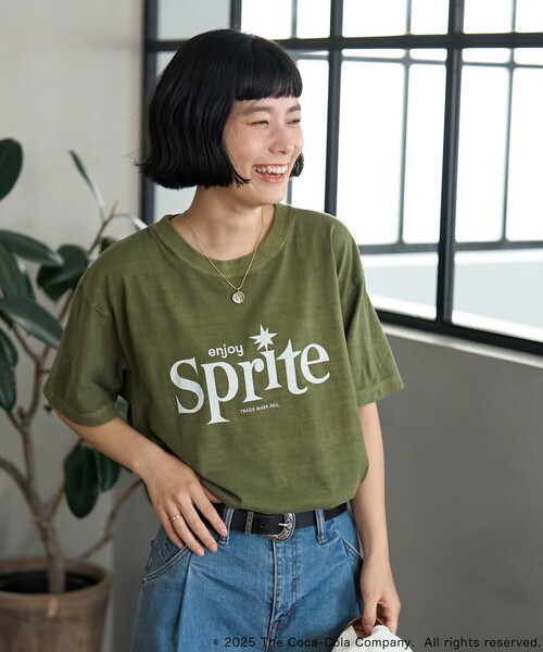 FREAK'S STORE(フリークスストア)の「Sprite 60's Logo T-shirt/スプライト 60's ロゴTシャツ(Tシャツ/カットソー・レディース・オリーブ/オフホワイト・フリ-)」の2枚目の写真