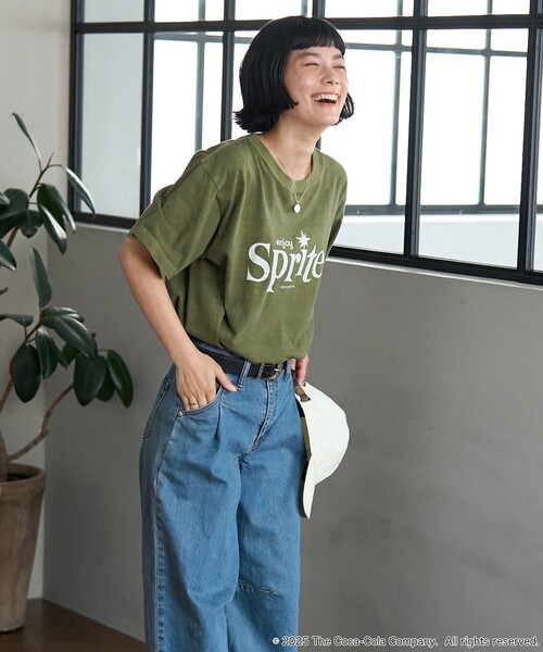 FREAK'S STORE(フリークスストア)の「Sprite 60's Logo T-shirt/スプライト 60's ロゴTシャツ(Tシャツ/カットソー・レディース・オリーブ/オフホワイト・フリ-)」の4枚目の写真