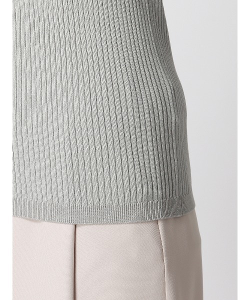 SUIT SQUARE（スーツスクエア）の「ハイネックプルオーバーリブニット 5分袖 ウォッシャブル レーヨンナイロン（ニット/セーター・レディース・ブラウン系/ベージュ系1/ベージュ系2/グリーン系・38(9号)）」の11枚目の写真