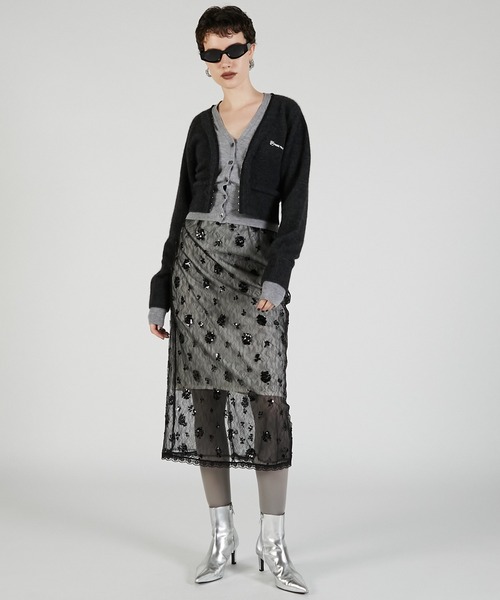 PRANK PROJECT(プランクプロジェクト)の「ベールレースレイヤードスカート / Bale Lace Layered Skirt(スカート・レディース・ブラック/ホワイト・36/38)」の3枚目の写真