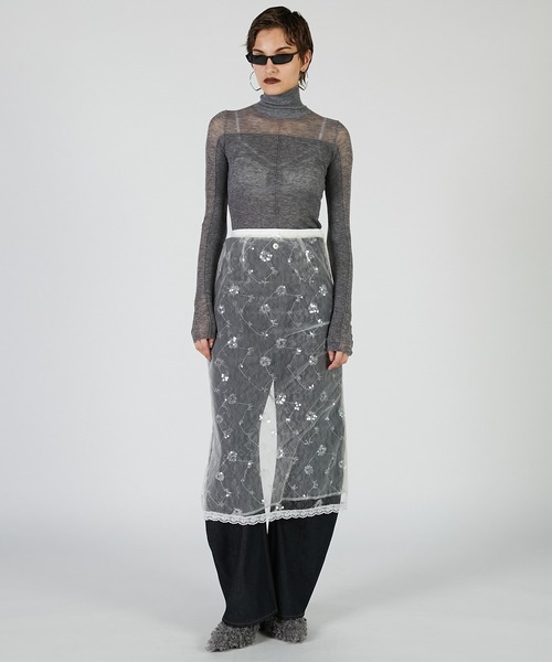 PRANK PROJECT(プランクプロジェクト)の「ベールレースレイヤードスカート / Bale Lace Layered Skirt(スカート・レディース・ブラック/ホワイト・36/38)」の8枚目の写真