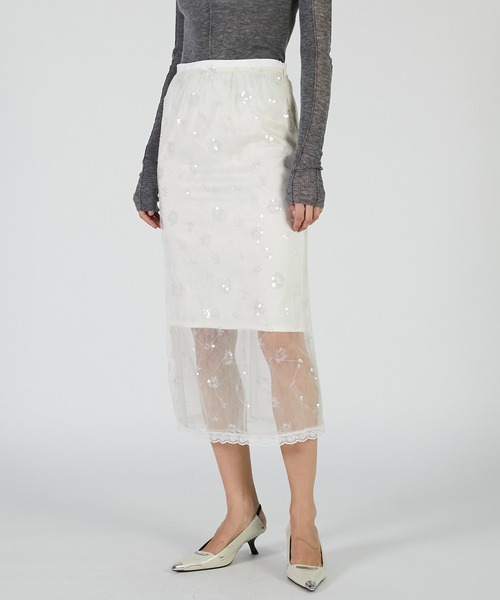 PRANK PROJECT(プランクプロジェクト)の「ベールレースレイヤードスカート / Bale Lace Layered Skirt(スカート・レディース・ブラック/ホワイト・36/38)」の10枚目の写真