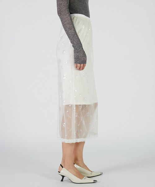 PRANK PROJECT(プランクプロジェクト)の「ベールレースレイヤードスカート / Bale Lace Layered Skirt(スカート・レディース・ブラック/ホワイト・36/38)」の12枚目の写真