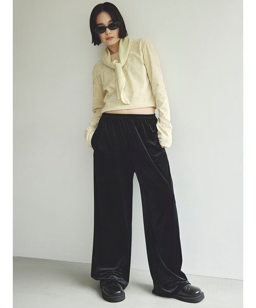 MIESROHE（ミースロエ）の「ウォッシャブルベロアイージーPT（その他パンツ・レディース・ブルー/ブラック/ブラウン・1/0）」の3枚目の写真