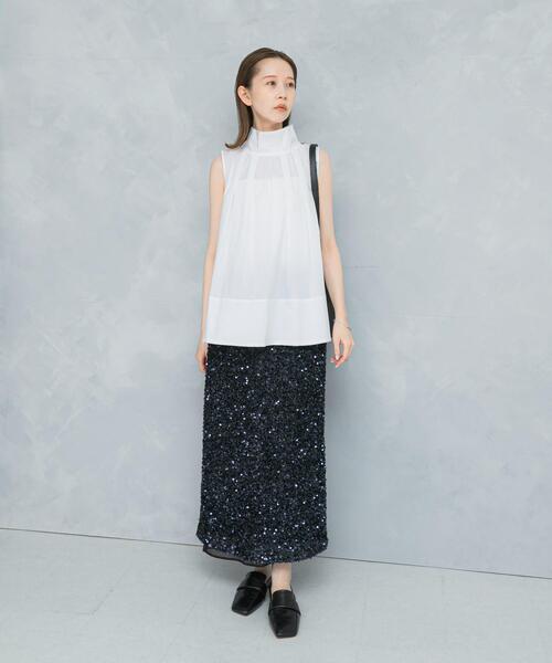 URBAN RESEARCH ROSSO WOMEN(アーバンリサーチ ロッソ)の「スパンコールレイヤードスカート(スカート・レディース・ネイビー・38)」の10枚目の写真
