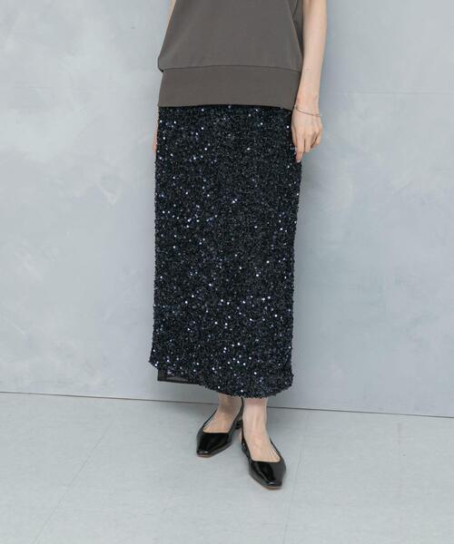 URBAN RESEARCH ROSSO WOMEN(アーバンリサーチ ロッソ)の「スパンコールレイヤードスカート(スカート・レディース・ネイビー・38)」の11枚目の写真
