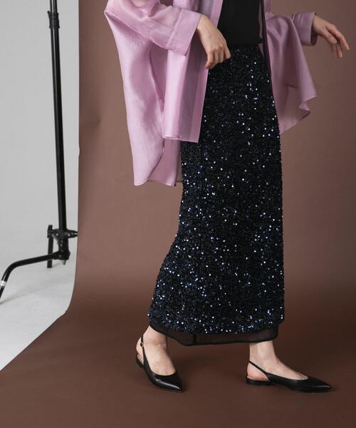 URBAN RESEARCH ROSSO WOMEN(アーバンリサーチ ロッソ)の「スパンコールレイヤードスカート(スカート・レディース・ネイビー・38)」の13枚目の写真