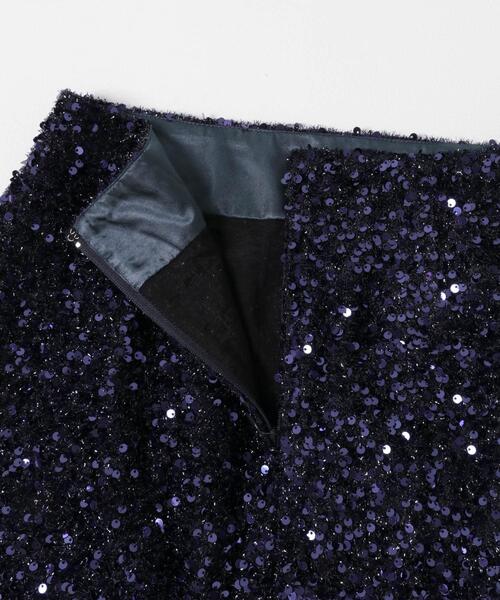 URBAN RESEARCH ROSSO WOMEN(アーバンリサーチ ロッソ)の「スパンコールレイヤードスカート(スカート・レディース・ネイビー・38)」の4枚目の写真