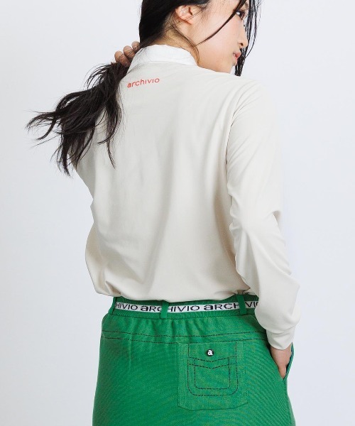 archivio(アルチビオ)の「<LADIES>チェーン刺繍速乾ポロシャツ(ポロシャツ・レディース・ブラック/ベージュ/グリーン/ブラウン・L/M/S)」の9枚目の写真