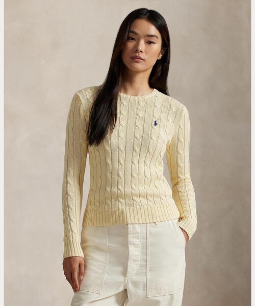 ケーブルニット コットン クルーネック セーター（ニット/セーター