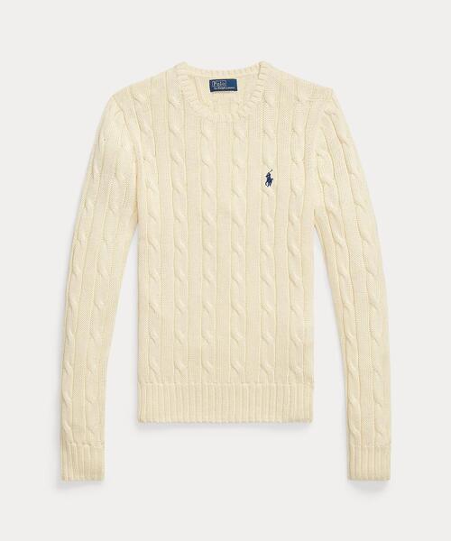 ケーブルニット コットン クルーネック セーター（ニット/セーター