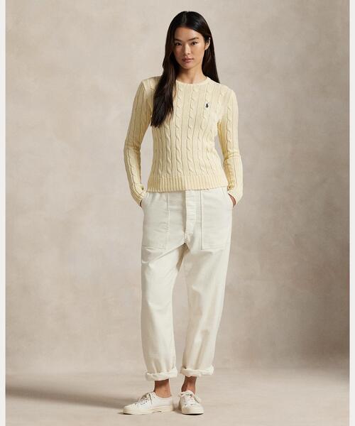 POLO RALPH LAUREN（ポロ ラルフ ローレン）の「ケーブルニット コットン クルーネック セーター（ニット/セーター・レディース・ナチュラル・XS/S/M/L/XL）」の5枚目の写真