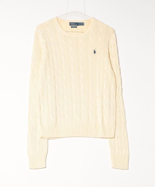 POLO RALPH LAUREN（ポロ ラルフ ローレン）の「ケーブルニット コットン クルーネック セーター（ニット/セーター・レディース・ナチュラル・XS/S/M/L/XL）」の2枚目の写真
