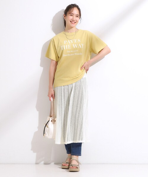 SHOO・LA・RUE（シューラルー）の「【2WAY】裏地を外してレイヤードにも! レース調スカート（スカート・レディース・ブラック/アイボリー・01/04/03/02）」の15枚目の写真