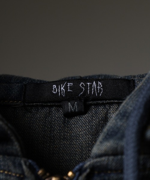 bike star(バイクスター)の「BIKESTAR トライバルフリンジデニム ZIP パーカー(パーカー・メンズ・ブラック/ブルー・L/M)」の15枚目の写真
