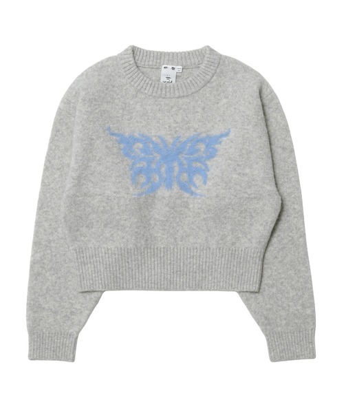 X-girl(エックスガール)の「TRIBAL BUTTERFLY KNIT TOP(ニット/セーター・レディース・ブラック/グレー・ONE SIZE)」の11枚目の写真