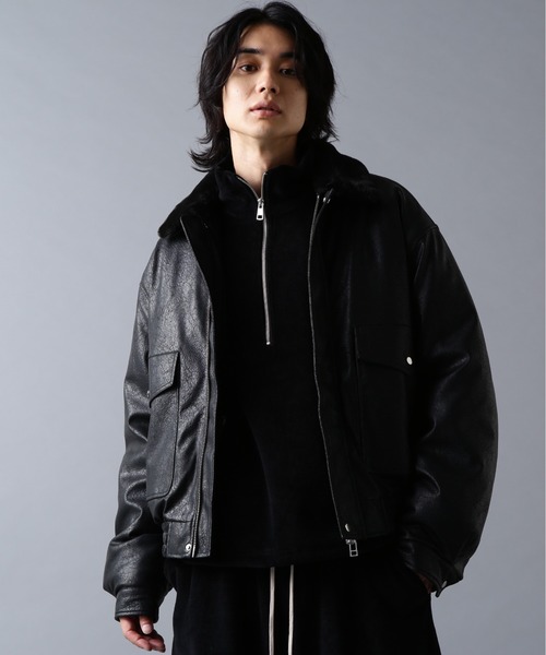 DANKE SCHON（ダンケシェーン）の「DankeSchon/ダンケシェーン/PULEATHER A2 BLOUSON（ブルゾン・メンズ・ブラック・M/L）」の2枚目の写真