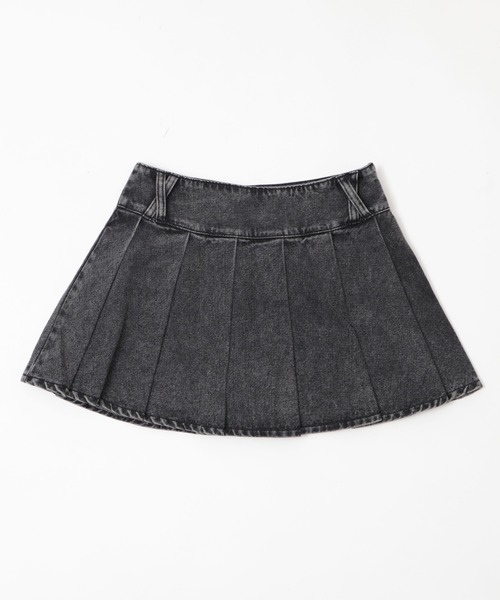 Figments（フィグメンツ）の「アイレットベルトデニムプリーツミニスカパン（スカート・レディース・ライトブルー/ブラック/ブルー系その他・SMALL/MEDIUM）」の4枚目の写真