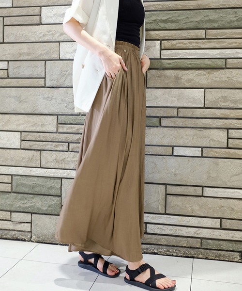 STYLEBLOCK（スタイルブロック）の「ガウチョイージーパンツ（その他パンツ・レディース・ベージュ/ブラウン/ブルー/ブラック・FREE）」の3枚目の写真