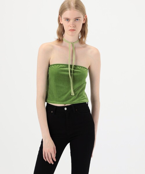 セール】SIMONE WILD TOP DAISY ベルベット バックホルターネック