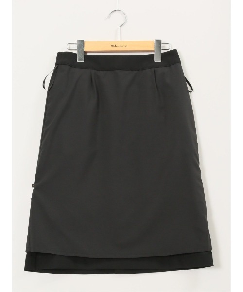 m.f.editorial（エムエフエディトリアル）の「【ストレッチ ウォッシャブル】m.f.エディトリアル レディース ダブルクロス Aラインスカート 黒(セットアップ可能)（スーツスカート・レディース・ブラック・MEDIUM/LARGE/X-LARGE/S）」の6枚目の写真