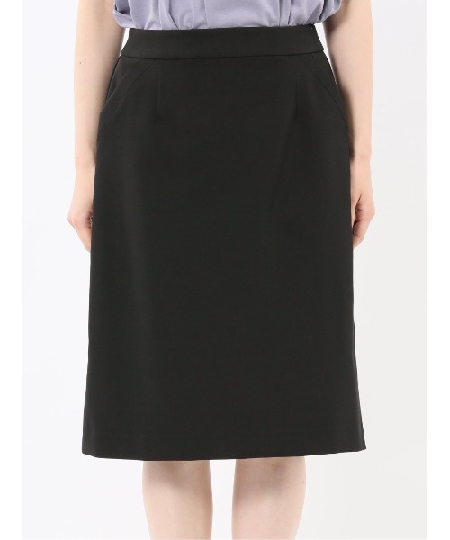 m.f.editorial（エムエフエディトリアル）の「【ストレッチ ウォッシャブル】m.f.エディトリアル レディース ダブルクロス Aラインスカート 黒(セットアップ可能)（スーツスカート・レディース・ブラック・MEDIUM/LARGE/X-LARGE/S）」の9枚目の写真