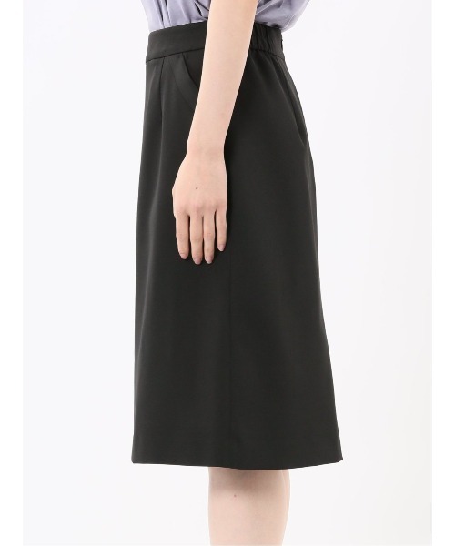 m.f.editorial（エムエフエディトリアル）の「【ストレッチ ウォッシャブル】m.f.エディトリアル レディース ダブルクロス Aラインスカート 黒(セットアップ可能)（スーツスカート・レディース・ブラック・MEDIUM/LARGE/X-LARGE/S）」の10枚目の写真
