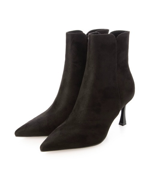 EVOL(イーボル)の「【S-LLサイズ展開・美脚効果あり】ポインテッド7.5cmヒールショートブーツ BZ23847(ブーツ・レディース・ベージュ/ブラック系その他/ブラック・LL/L/M/S)」の18枚目の写真