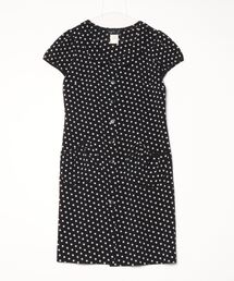 古着 ビンテージ 70s ワンピース フランス アニエスベーagnes b. アニエスベーagnes b. ポリ小花柄プリントウエストギャザー半袖
