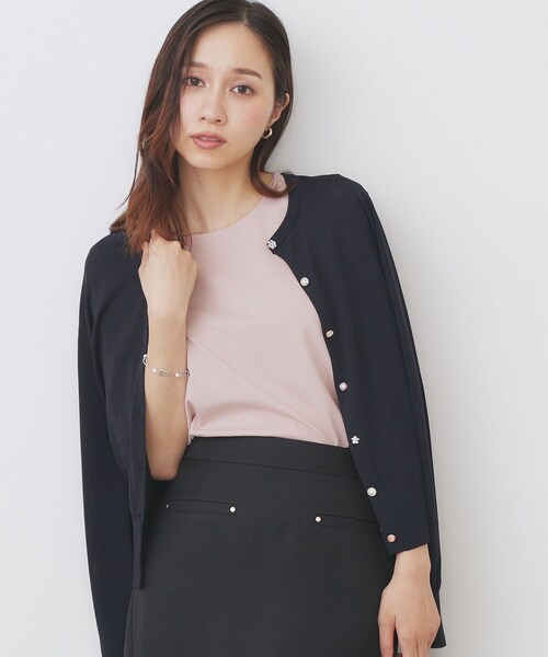 index（インデックス）の「パフスリーブトップス【洗濯機洗い可】（Tシャツ/カットソー・レディース・ピンク/ネイビー/チャコールグレー/ナチュラル・42/40/38/36）」の16枚目の写真