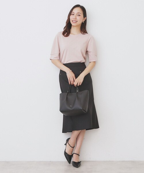 index（インデックス）の「パフスリーブトップス【洗濯機洗い可】（Tシャツ/カットソー・レディース・ピンク/ネイビー/チャコールグレー/ナチュラル・42/40/38/36）」の17枚目の写真
