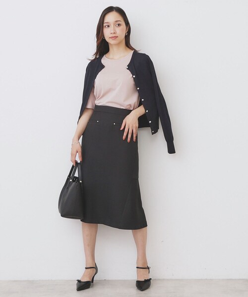 index（インデックス）の「パフスリーブトップス【洗濯機洗い可】（Tシャツ/カットソー・レディース・ピンク/ネイビー/チャコールグレー/ナチュラル・42/40/38/36）」の18枚目の写真