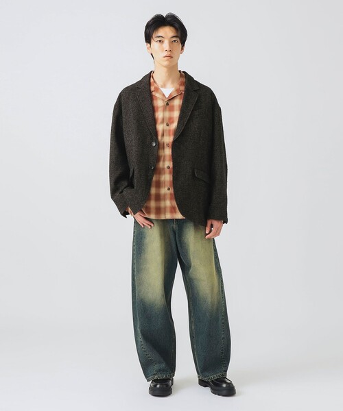 BEAMS HEART(ビームスハート)の「ルーズフィット ツイード ジャケット/Loose-Fit Tweed Jacket【ユニセックス・オーバーサイズ・ヴィンテージライク】(テーラードジャケット・メンズ・ブラウン/ブラック・SMALL/MEDIUM/LARGE)」の20枚目の写真