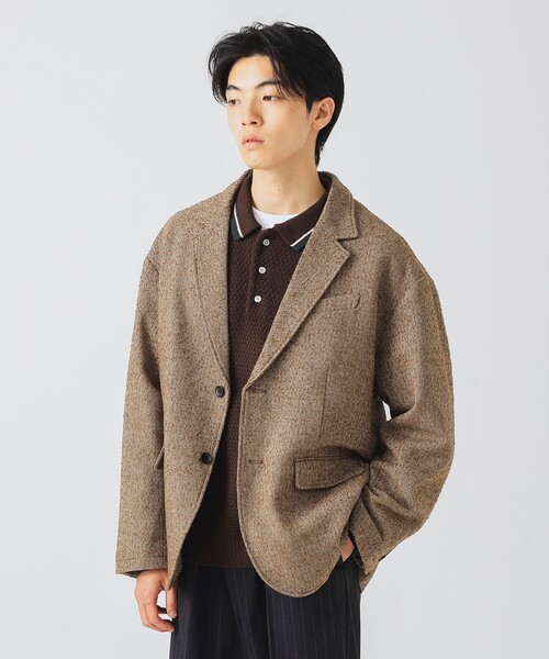 BEAMS HEART(ビームスハート)の「ルーズフィット ツイード ジャケット/Loose-Fit Tweed Jacket【ユニセックス・オーバーサイズ・ヴィンテージライク】(テーラードジャケット・メンズ・ブラウン/ブラック・SMALL/MEDIUM/LARGE)」の16枚目の写真